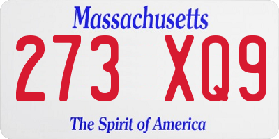 MA license plate 273XQ9