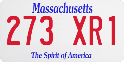 MA license plate 273XR1