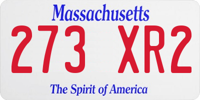 MA license plate 273XR2