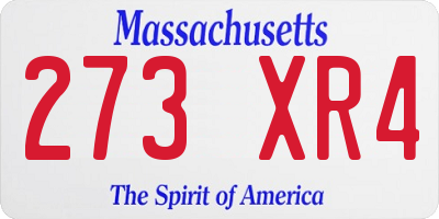 MA license plate 273XR4