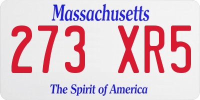 MA license plate 273XR5