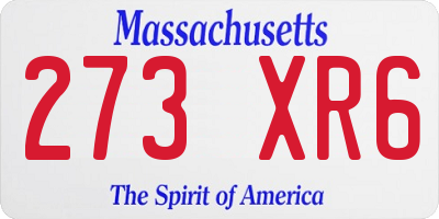MA license plate 273XR6