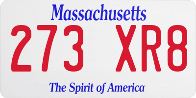 MA license plate 273XR8