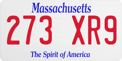 MA license plate 273XR9