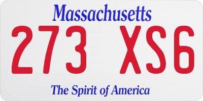 MA license plate 273XS6