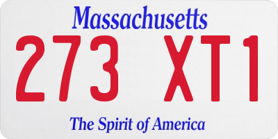 MA license plate 273XT1