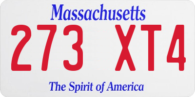 MA license plate 273XT4
