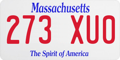 MA license plate 273XU0