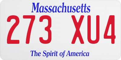 MA license plate 273XU4
