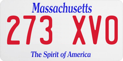 MA license plate 273XV0