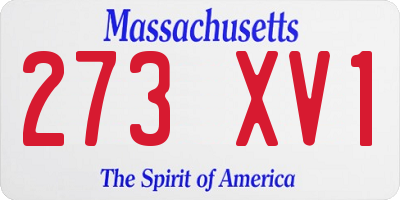 MA license plate 273XV1