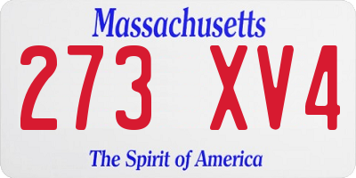 MA license plate 273XV4