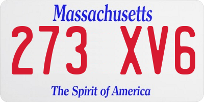 MA license plate 273XV6