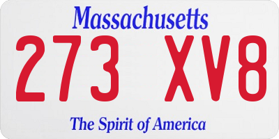 MA license plate 273XV8