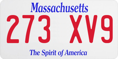 MA license plate 273XV9