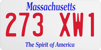 MA license plate 273XW1