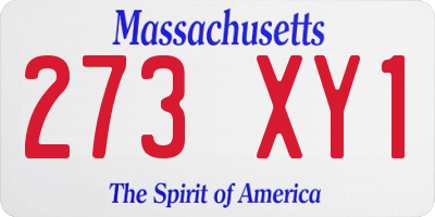 MA license plate 273XY1