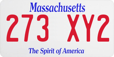 MA license plate 273XY2