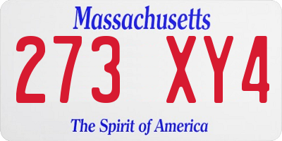 MA license plate 273XY4