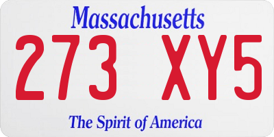 MA license plate 273XY5