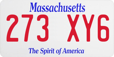 MA license plate 273XY6