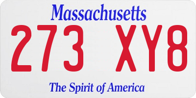 MA license plate 273XY8