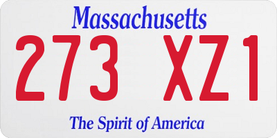 MA license plate 273XZ1