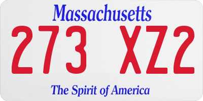 MA license plate 273XZ2