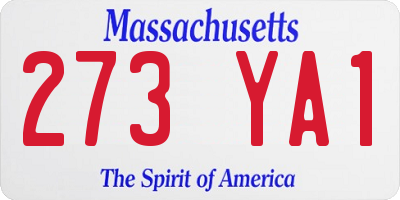 MA license plate 273YA1