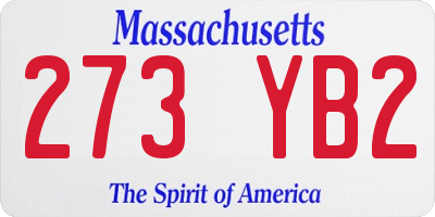 MA license plate 273YB2