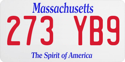 MA license plate 273YB9