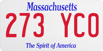 MA license plate 273YC0
