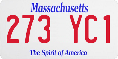 MA license plate 273YC1