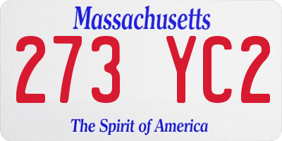 MA license plate 273YC2