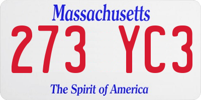 MA license plate 273YC3