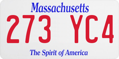 MA license plate 273YC4