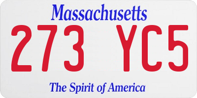 MA license plate 273YC5