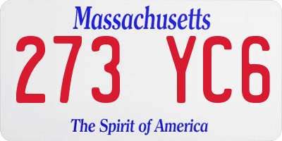MA license plate 273YC6
