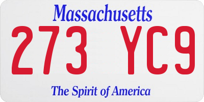 MA license plate 273YC9