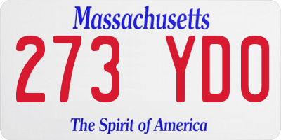 MA license plate 273YD0