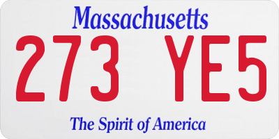 MA license plate 273YE5
