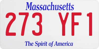 MA license plate 273YF1