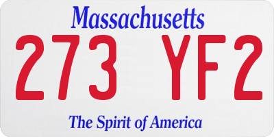 MA license plate 273YF2