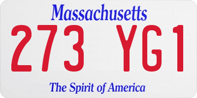 MA license plate 273YG1