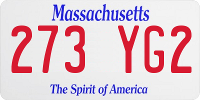 MA license plate 273YG2