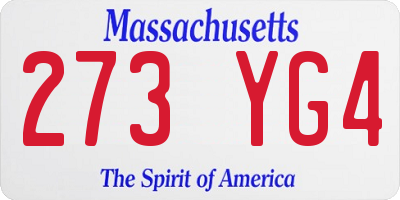 MA license plate 273YG4