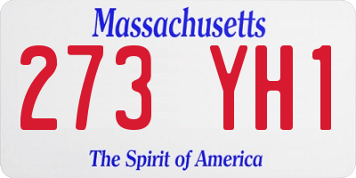 MA license plate 273YH1