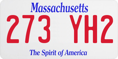 MA license plate 273YH2