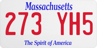 MA license plate 273YH5