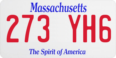 MA license plate 273YH6